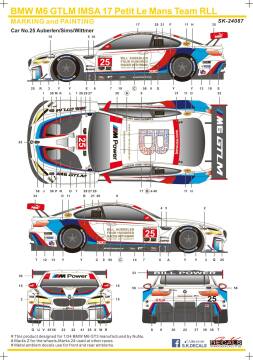 Kalkomania BMW M6 GTLM IMSA 17 Petit Le Mans Team RLL SK Decals SK24087