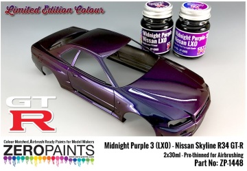 Farba - zestaw lakierów z efektem Midnight Purple 3 Zero Paints ZP1448