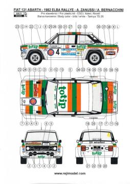 Kalkomania Fiat 131 Abarth 1982 Reji 00257
