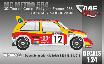 Kalkomania MG Metro 6R4 Tour de Corse 1986 Auriol Occelli MF-Zone MFZ-DC2469