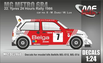Kalkomania MG Metro 6R4 Ypres 24 Hours Rally 1986 Duez Lux MF-Zone MFZ-DC2468