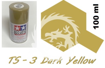 Farba w aerozolu TS-3 Dark Yellow Spray - żółty - Tamiya 85003
