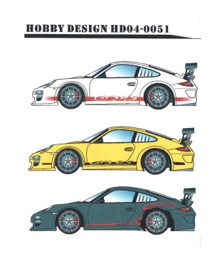 Kalkomania Porsche GT3 - napisy 