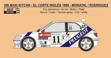 Kalkomania Peugeot 306 Maxi Kitcar 1996 el Corte Ingles Reji Model 337