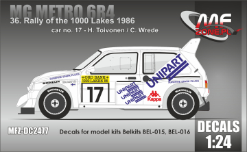 Kalkomania MG Metro 6R4 Rally of the 1000 Lakes 1986 Toivonen Werde MF-Zone MFZ-DC2477