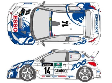 Kalkomania Peugeot 206 WRC - Shunko Decals SHK-D346