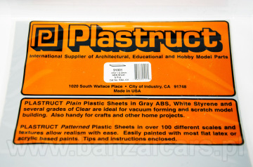 Płyta szara arkusz 178mm x 300mm x 0.3mm Plastruct 91001