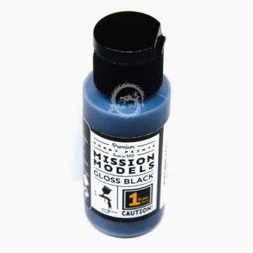 Farba akrylowa 30 ml Gloss Black Base for Chrome - czarny połysk, baza pod chrom - Mission Models MMGBB-001
