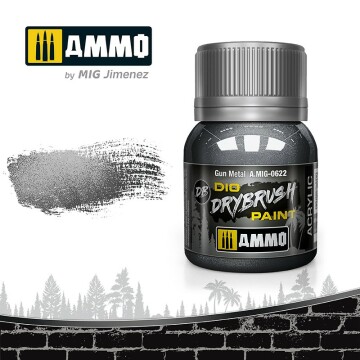 Farba - suchy pędzel - Dio Drybrush Gun Metal - Ammo Mig 0622