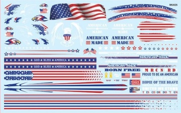 Kalkomania flaga i symbole USA - AMT MKA026/48