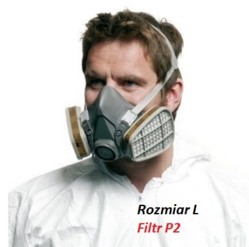 Kompletna półmaska lakiernicza 3M - z filtrami węglowymi P2 rozmiar L - 3M 6300P2