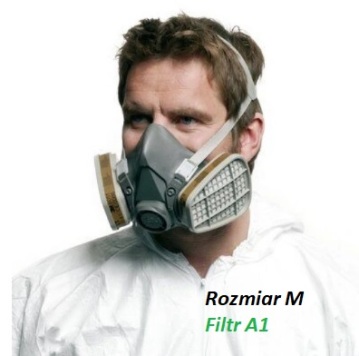 Kompletna półmaska lakiernicza 3M - z filtrami węglowymi A1 rozmiar M - 3M 6200