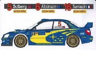 Kalkomania Subaru Impreza S11 WRC MFZDC2444 MF-zone