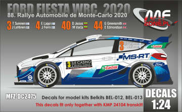 Kalkomania Ford Fiesta WRC 2017 Rallye Monte Carlo 2020 MF-Zone MFZ-DC2475