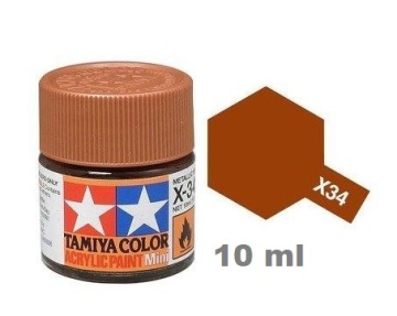 Farba modelarska Metallic Brown X-34 brązowy metalik 10 ml Tamiya 81534