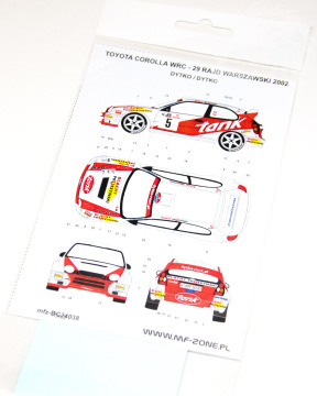 Kalkomania Toyota Corolla WRC 29 Rajd Warszawski 2002 Dytko MF-Zone MFZ-DC24038