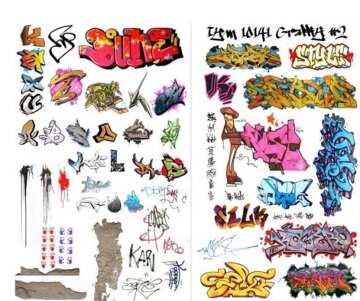 Kalkomania - graffity, concrete, splatter - Uschi 1014-1