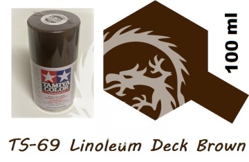 Farba w aerozolu TS-69 Linoleum Deck Brown - brązowy Tamiya 85069