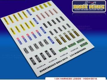 Kalkomania uniwersalna na pasy sportowe 1:24 Hobby Design HD04-0016
