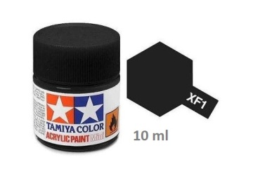 Farba modelarska Black mat  XF-1 czarna 10 ml Tamiya 81701
