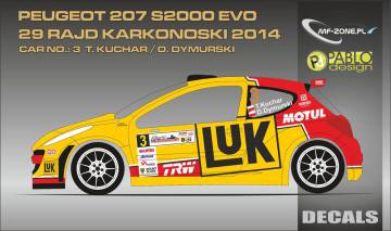 Kalkomania Peugeot 207 s2000 Kuchar MFZ-DC2415 MF-zone