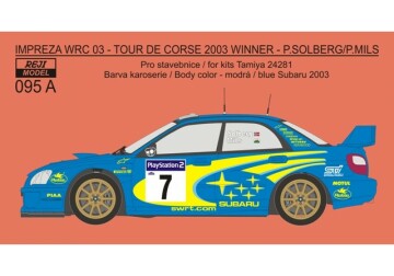 Kalkomania Subaru Impreza WRC 03 - Tour de Corse 2003 Winner - P. Solberg/P. Mils REJI00095A