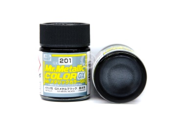 Farba Mr. Color Metallic GX-201 Metal Black - czarna metaliczna - Gunze GUNGX201