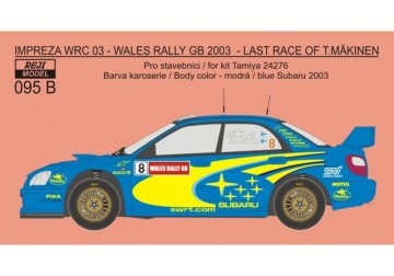 Kalkomania Subaru Impreza WRC 03 - Wales Rally - Last Race of T. Makinen REJI00095B