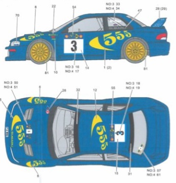 Kalkomania Subaru Impreza WRC 97-98 HD04-0110