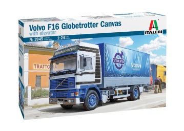 VOLVO F16 Globetrotter Canvas Truck z windą Italeri 3945 