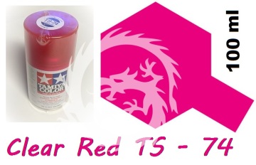Farba w aerozolu TS-74 Clear Red - transparętny czerwony - spray - Tamiya 85074
