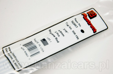 Profil pręt przekrój koło O śr. 4.8mm x 25cm Plastruct 90863