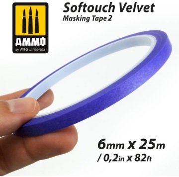 Taśma maskująca Softouch Velvet 6mm x 25m Ammo 8241
