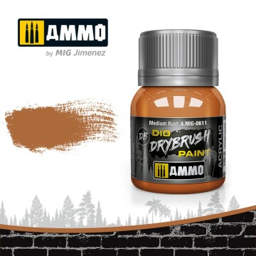 Farba - suchy pędzel - Dio Drybrush Medium Rust - Ammo Mig 0611