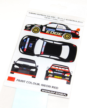 Kalkomania Subaru Impreza WRC Barbórka 2007 Kuzaj Parry MFZDC24117 MF-zone