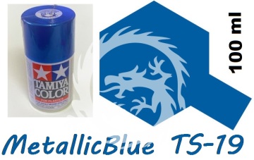 Farba w aerozolu TS-19 Metallic Blue Spray - niebieski metalik - Tamiya 85019