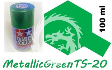 Farba w aerozolu TS-20 Metallic Green Spray - niebieski metalik - Tamiya 85020