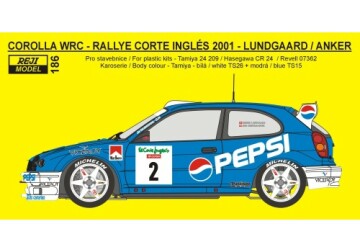 Kalkomania Toyota Corolla WRC PEPSI - Rally Corte Ingles 2001 - Lundgaard / Anker REJI00186