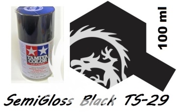 Farba w aerozolu TS-29 Semi Gloss Black Spray - czarny półmat - Tamiya 85029