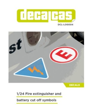 Kalkomania - logotypy techniczne systemu przeciwpożarowego i CutOff - Decalcas DCL-LOG004