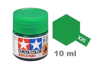 Farba modelarska clear green transparentna zielona 10 ml X-25 Tamiya 81525