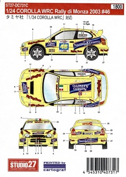 Kalkomania Toyota Corolla WRC 2003 Studio27 ST27-DC731C