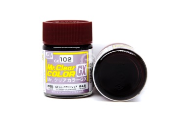 Farba Mr. Color Clear GX-102 Deep Clear Red - ciemna czerwona transparentna - Gunze GUNGX102