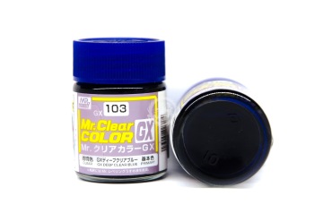 Farba Mr. Color Clear GX-103 Deep Clear Blue - ciemna niebieska transparentna - Gunze GUNGX103