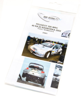 Kalomania Peugeot 206 WRC Kuzaj Mombaerts Rajd Barbórka 2002 MFZ-DC24081 MF-zone