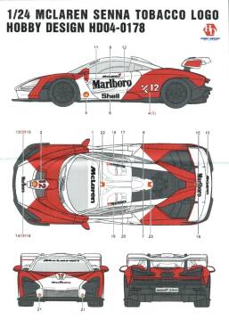 Kalkomania do McLaren Senna Tobaco Logo - Hobby Design HD04-0178
