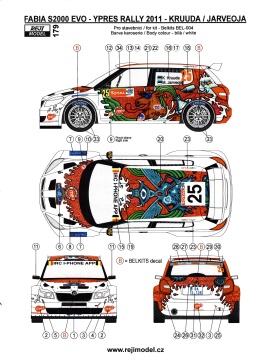 Kalkomania Skoda Fabia Super 2000 Reji Model 00179
