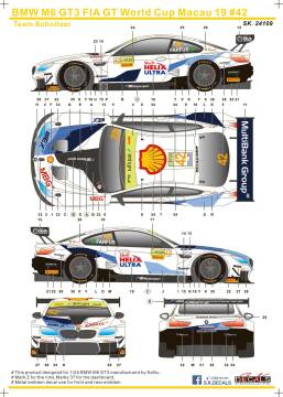 Kalkomania BMW M6 GT3 Macau 19 #42 SK Decals SK24109