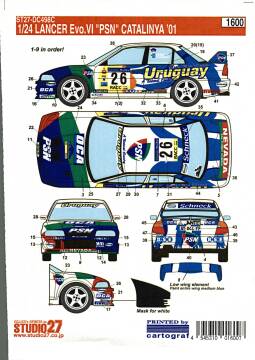 Kalkomania Mitsubishi Lancer EVO VI Catalinya ST27DC498C