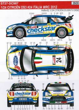 Kalkomania Citroen DS3 WRC Italia Studio27 ST27DC0987
